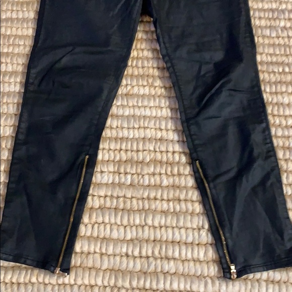 Zara Woman slim fit coated zipper black denim pant - Picture 3 of 8